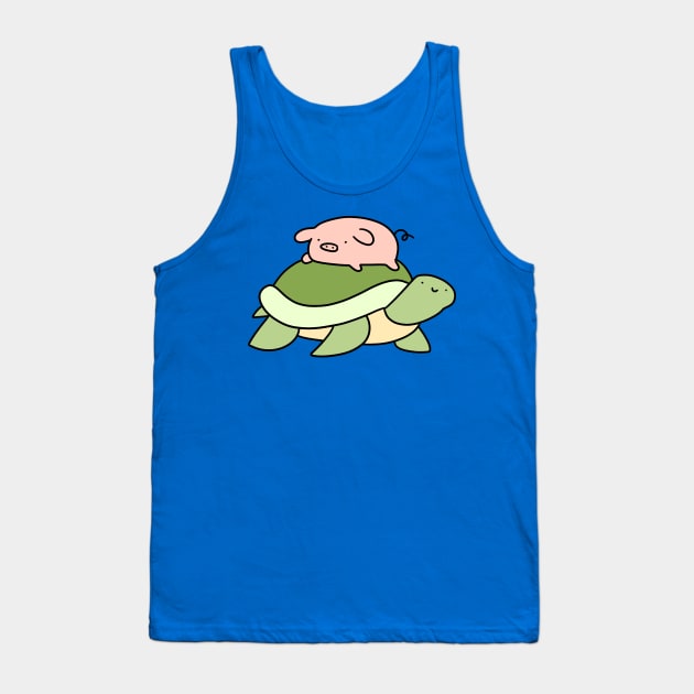 Turtle and Little Pig Tank Top by saradaboru